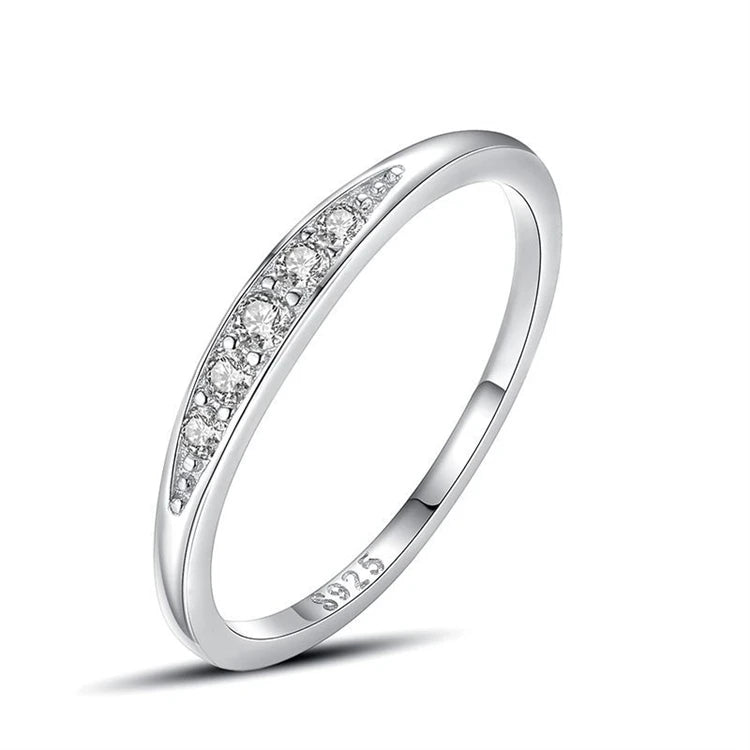 Simple 925 sterling silver women fashion diamond index finger ring