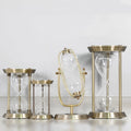 Metal Empty Hourglass Sand Timer Brass Frame Sand Watch Antique Hour Glass Sandglass Embossed Sand Metal Glass Hourglass Timer