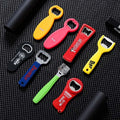 Custom Logo Shape Metal Bottle Opener Keychain Promotional Metal Crafts with Plastic Key Ring Bottle Opener