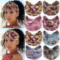 Boho Women Head Wraps Band Turban Sport Workout Yoga Twist Knotted Wide Floral Flower Headband for Women