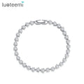 LUOTEEMI Wholesale Fashion Women White Gold Clear Cubic Zircon Tennis Bracelet for Women Luxury Bridal Wedding Jewelry