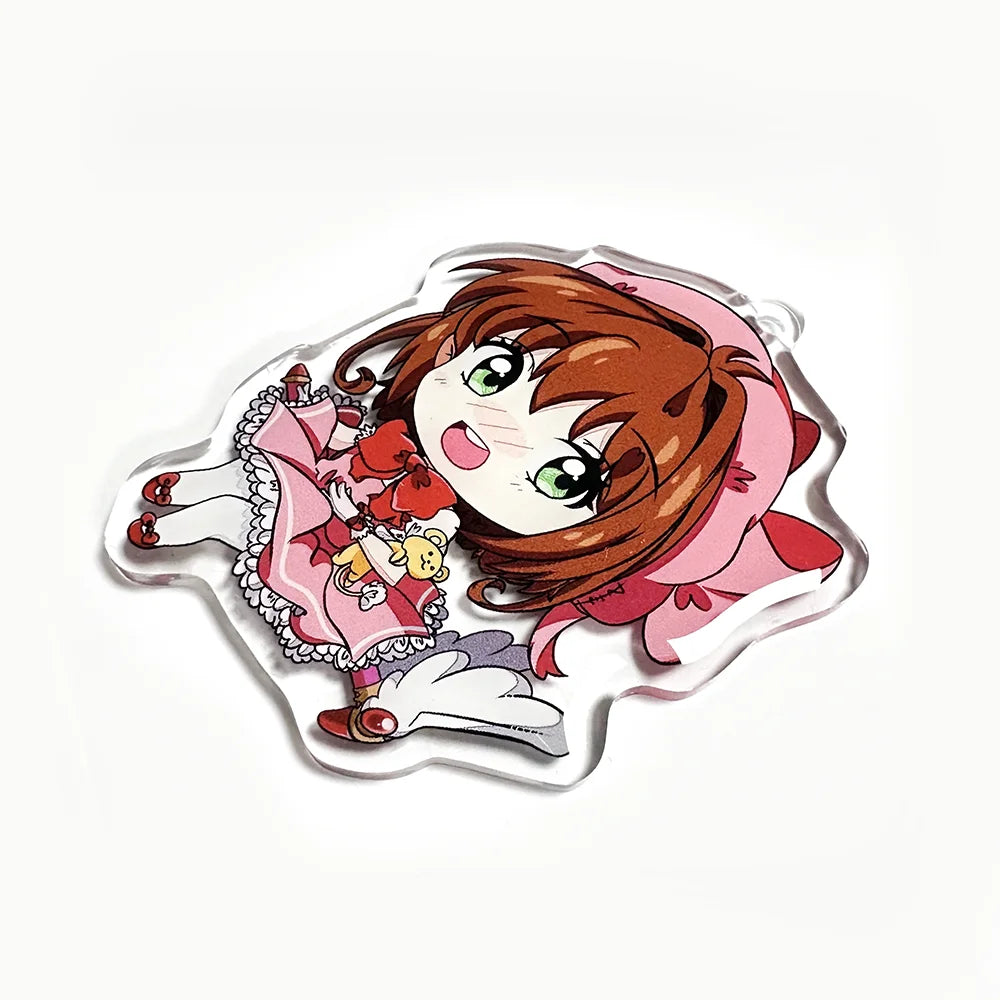 Cute Colorful Anime Character Keychain Acrylic Charm Gift Plastic Anime Keychain