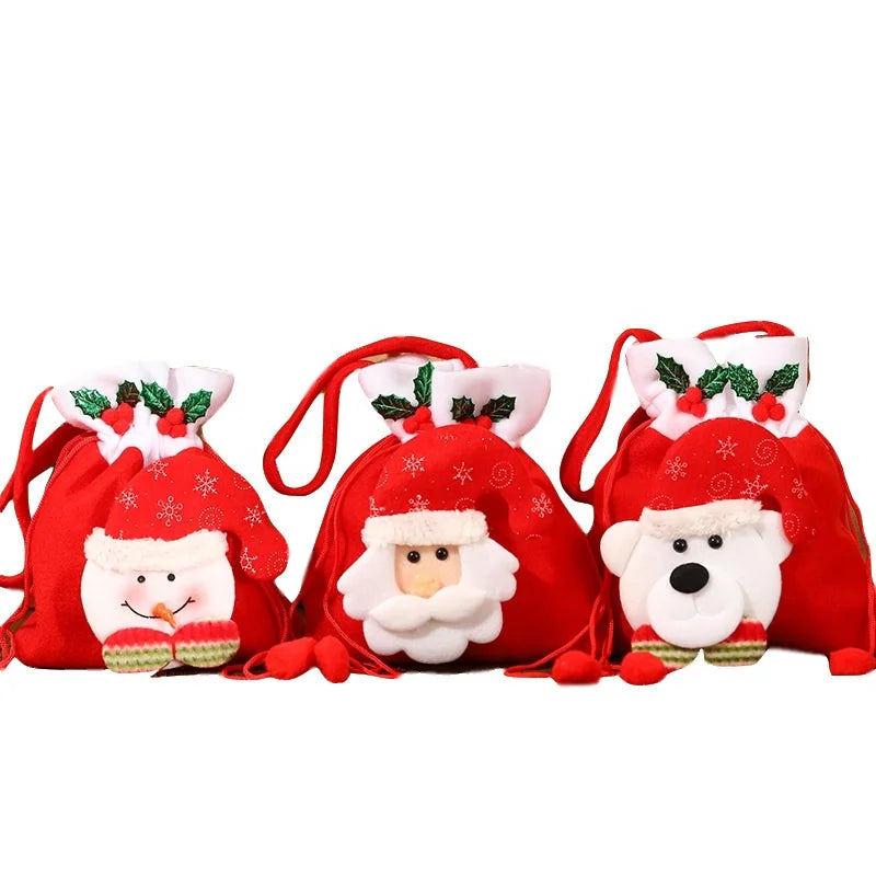 Madou Santa Sack Backpack Christmas Decorations Drawstring Party Favors Gift Bags with Candy for Adults and Kids