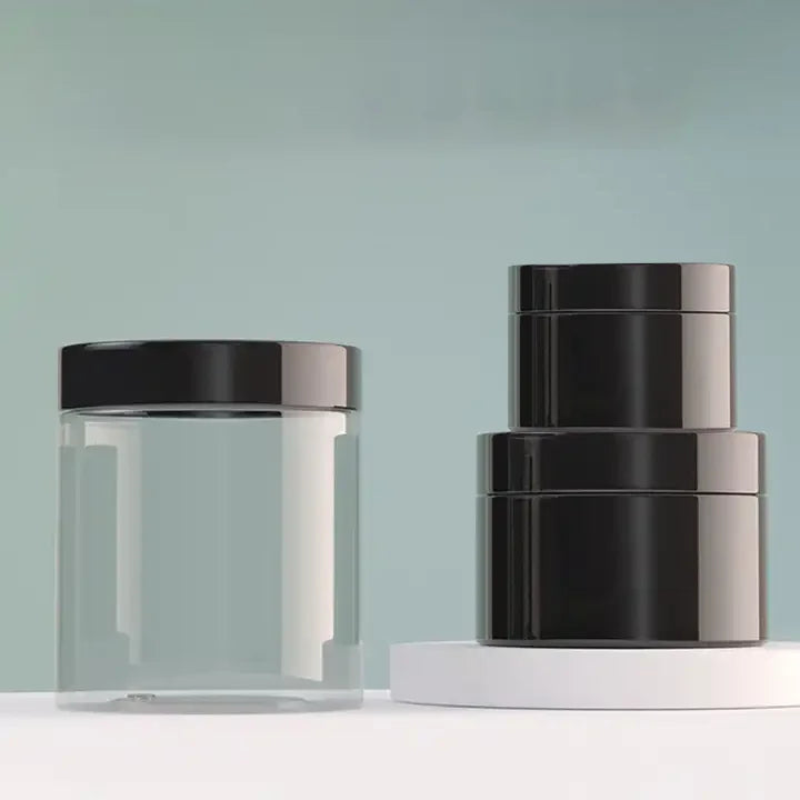 BORUI 50/80/100ml Shatter Proof Cosmetic & Snack Packaging Containers with Plastic Lids for Loose Powder and Lipstick