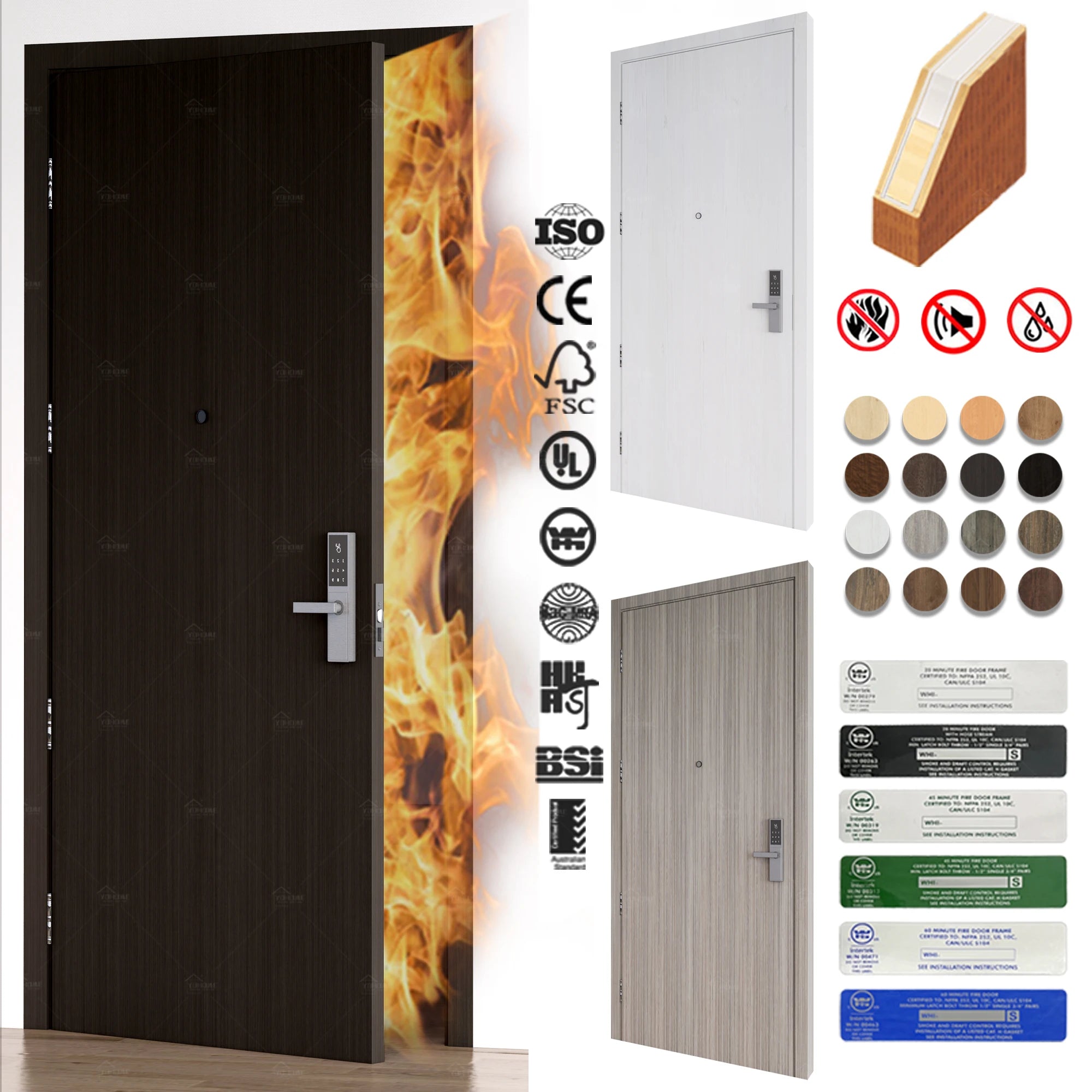 Foshan Interior Hpl Door High Pressure Laminate Doors Internal Doors in Hpl Laminate