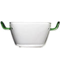 Customized Heat-resistant High Borosilicate Glass Salad Bowl Handle Lead Free BPA Free Handmade Eco-Friendly Microwave Tableware