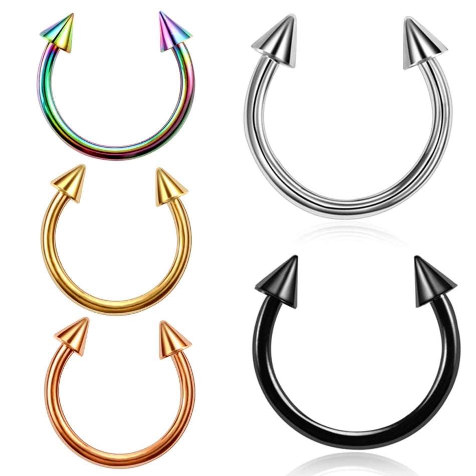 316L Surgical Steel Circular Nose Septum Horseshoe Ring Lip Ring Eyebrow Piercing Ear Cartilage Tragus Helix Piercing Jewelry