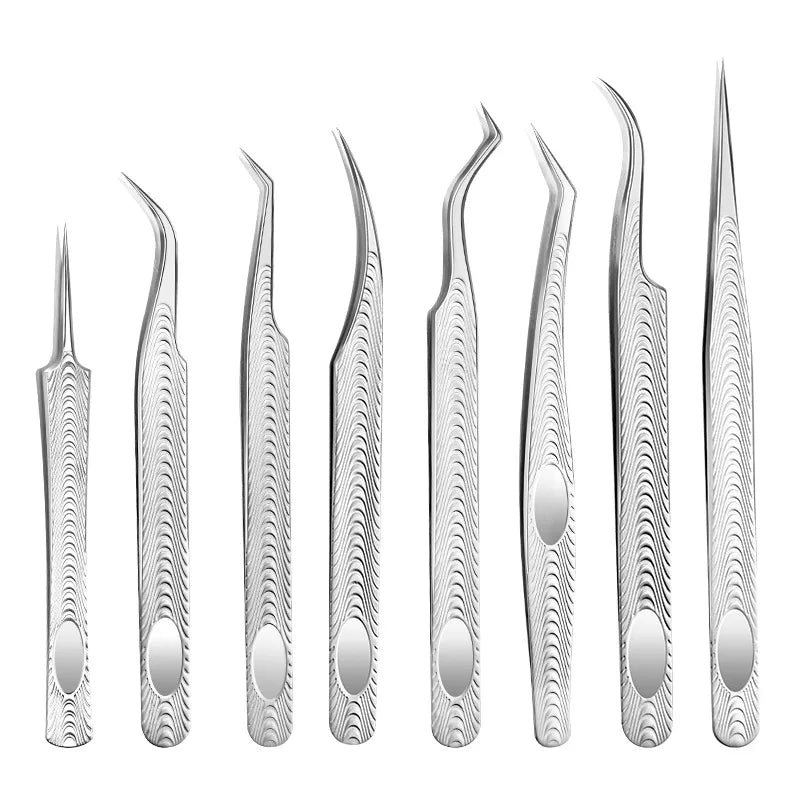 Eyelash Extension Tweezers Eyelash High Accuracy Flowers Grafting Special Tool Set Dolphin Golden  Clip Tweezers 18