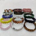 Wholesale Natural Semi Precious Stone Bead Bracelets Hand Row Crystal Agate Amethyst Bracelet Oval Women Men Gemstone Bracelet