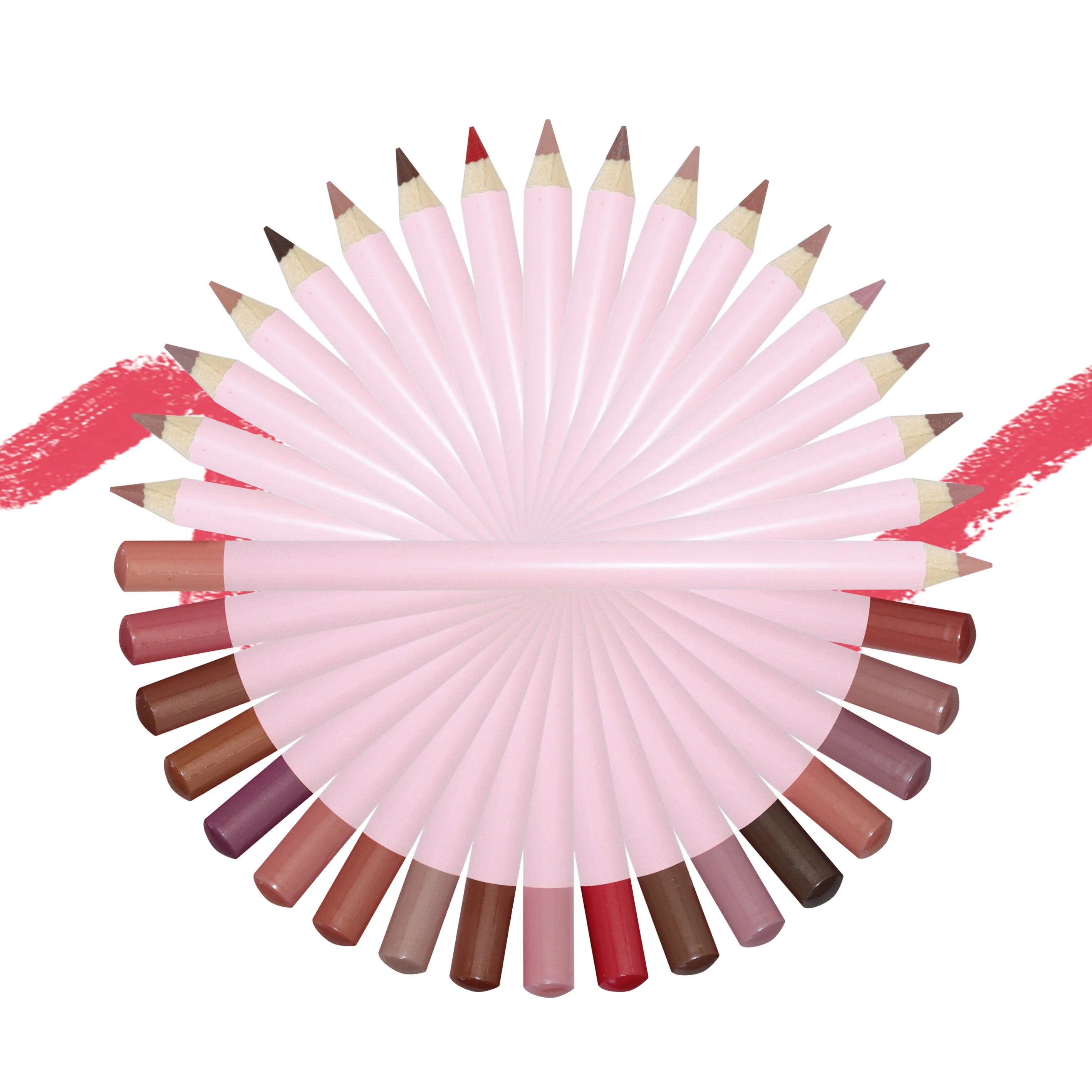 OEM Custom Logo Pink Lip Liner Pencil Low MOQ Mineral Private Label for Eyebrow Eye Makeup Eyeliner Natural Feature Chemical