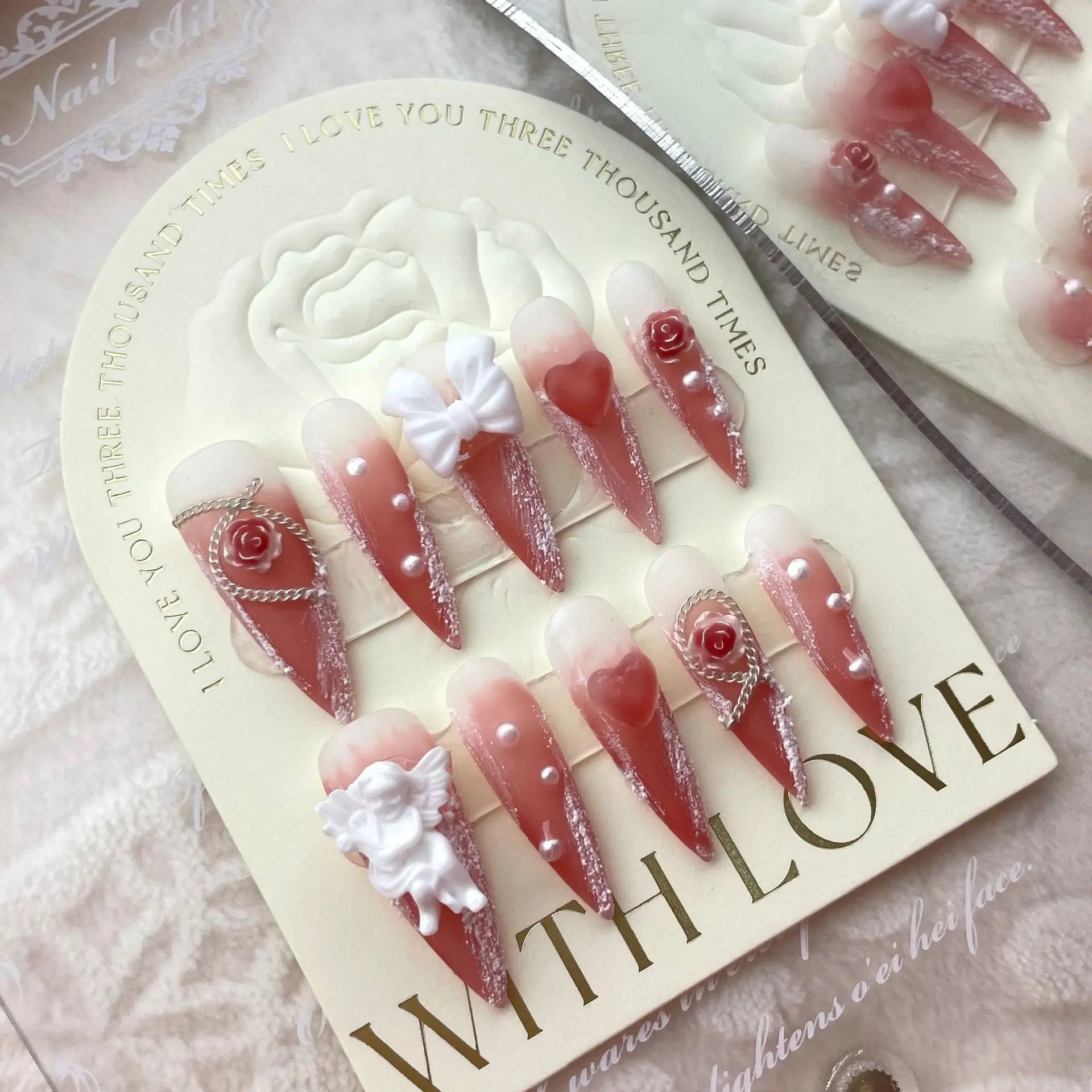 Private Label 10pcs Soft Gel Press on Nails Short Almond Square False Nails Press on Handmade French Gel Press on Nails
