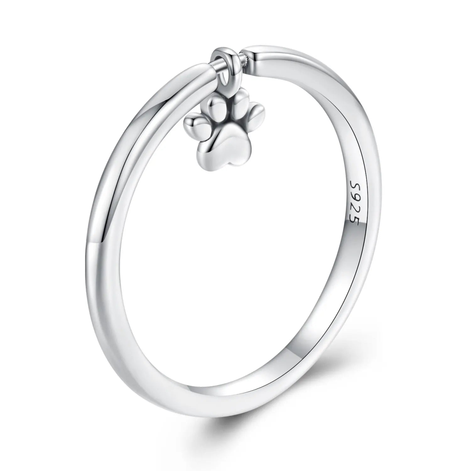 SCR892 Real 925 Sterling Silver Lovely Cat Pet Claw Link Rings for Women Cute Animal Ring Girl Jewelry Dog Lover Gift