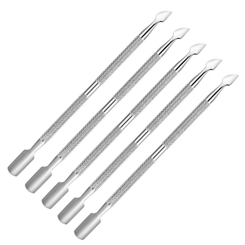 Hot Sale Double Sided Gel Polish Remover Manicure Nail Pusher Wholesale Factory Price Stainless Steel Metal Nail Cuticle Pusher