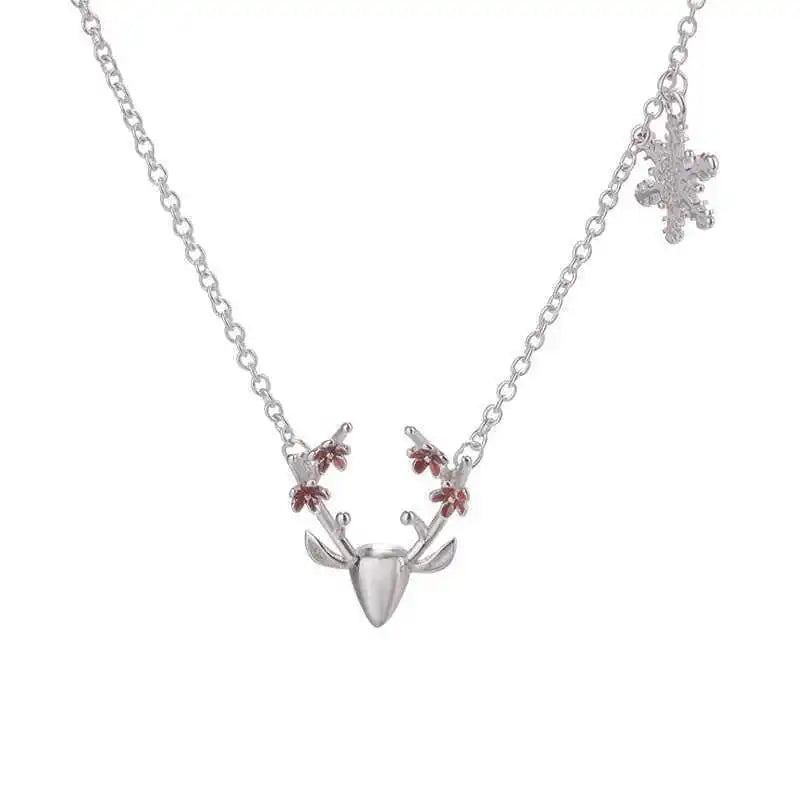 925 Sterling Silver Milu Deer Necklaces Pendants for Women Fashion Lady Festival Gift Sterling-silver-jewelry