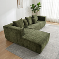 Modern L-Shape Compressed Corner Sofa Set in a Box Fabric 45D Foam Sponge High Density Reclining for Living Room Furniture