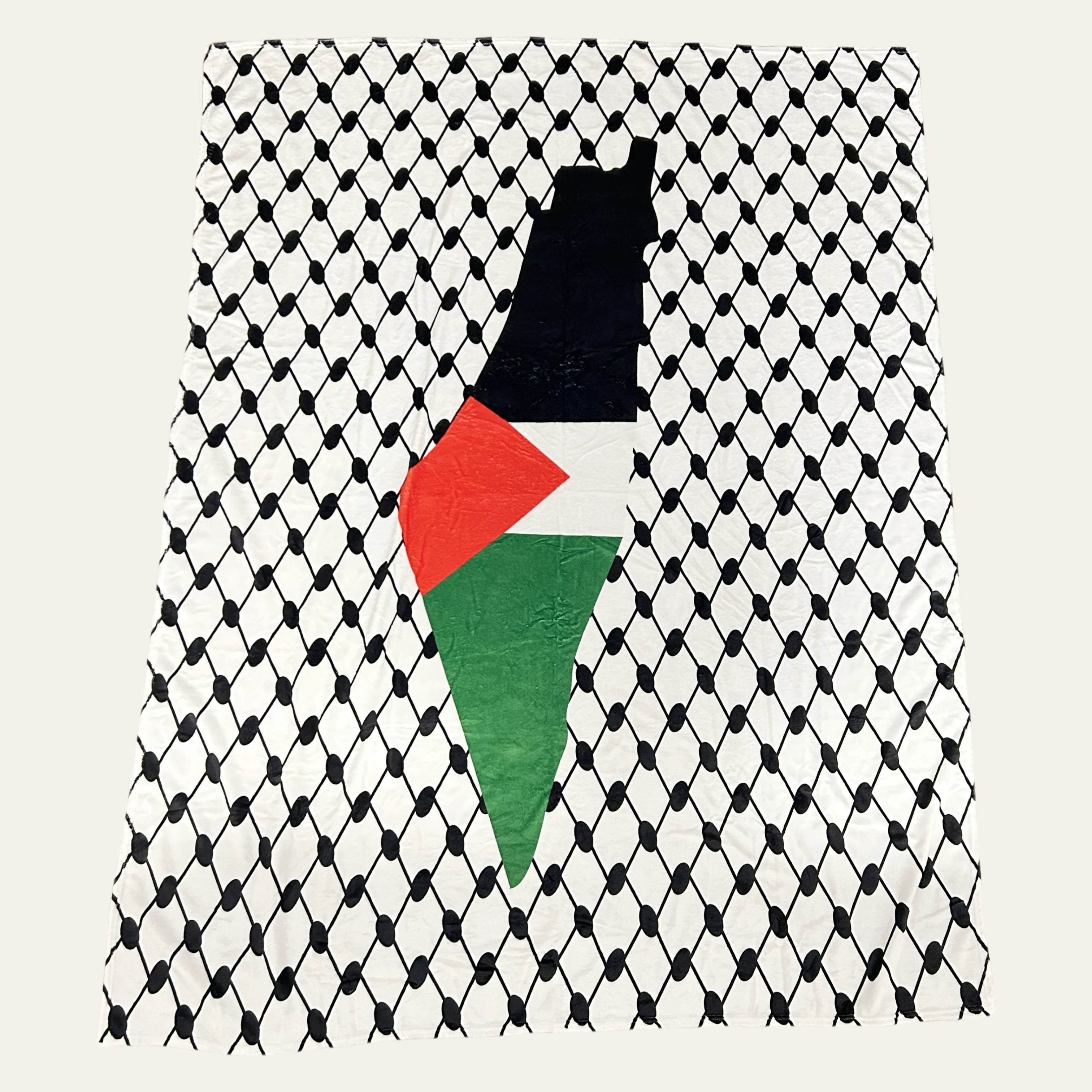 Custom Palestine Keffiyeh Flannel Blanket Polyester Digital Printing Super Soft Warm Cozy 150*200cm for Sofa Bed Couch Travel