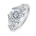 925 Sterling Silver 2 Carat Moissanite Retro Ring Fashion Classic Sweet Design High-End Luxury Niche Gift for Ladies
