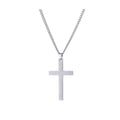 Classic Stainless Steel Metal Necklace Cross Scripture Carved Pendant Gift for Male and Female Believers