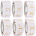 Holographic Gold Hot Stamp Waterproof Gift Package Self Adhesive Round Shape Thank You Sticker Label