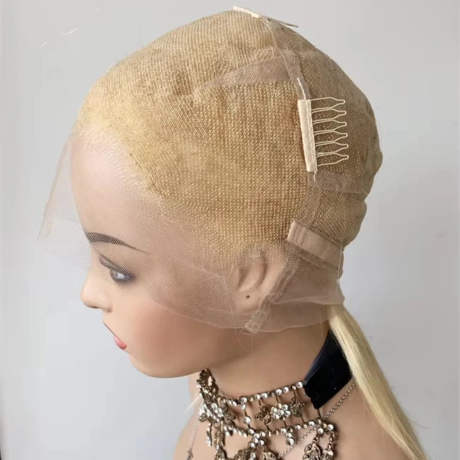 DX218 Custom Platinum Blonde Full Lace Wig Luxury 613 Without Glue hd Lace Wigs Raw Human Brazilian Hair Best Sales Braids Wig