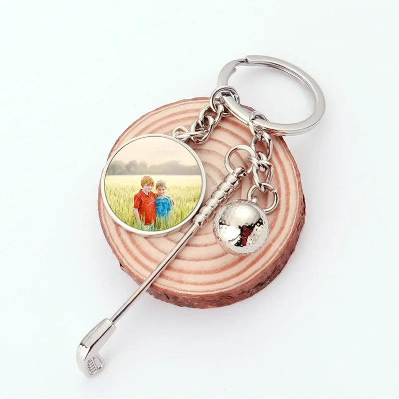 Wholesale Custom Golf Club Keychain Sublimation Metal Golf Keychain