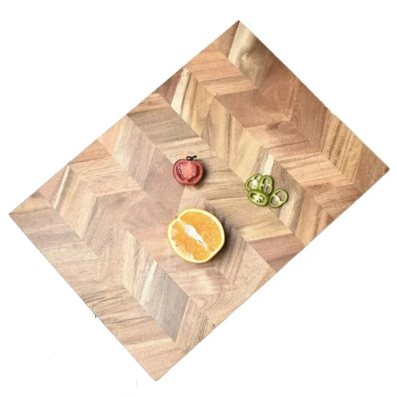 Large Rectangular Charcuterie Block Split Thick Cutting Vegetable Meat Acacia Wood Joint Cutting Board with Custom Logo