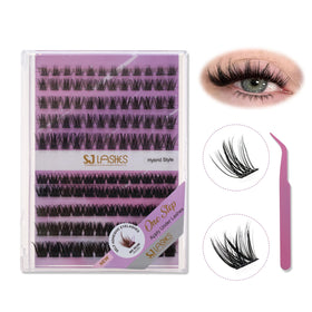 Wholesale Natural Self Adhesive DIY Cluster Lashes Kit Easy Apply Reusable Per Glued False Eyelashes Private Label