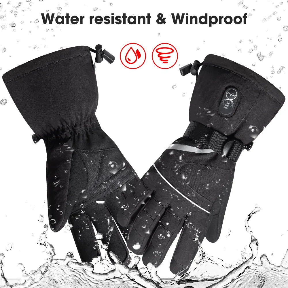 Custom Logo Heated Ski Gloves Rechargeable Electric Waterproof Thermal Wholesale OEM ODM Factory Supply