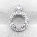 Sterling Silver 10mm/11mm/12mm/13mm/14mm Semi Mount Pendant Frame Empty Support Blank S925 Setting Without Center Stone for DIY