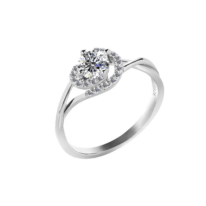 925 Sterling Silver Elegant Engagement Ring with Zircon Luxury Classic Style for Everyday Wear for Anniversaries and Gifts