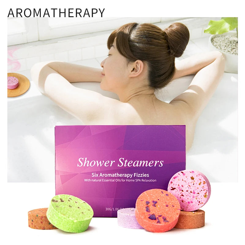 OEM Custom Logo Private Label Natural Natural Vegan Fizzies Aromatherapy Shower Steamers & Bath Bomb Gift Set Vapor Tablets