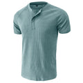 High Quality Custom Print Logo Summer Men's Henley Men's Short Sleeve T-shirt Waffle Knit T-shirt for Men