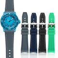 YUNSE New Arrive Curved End Rubber Watch Strap 22*18mm Premium Waterproof Sports Silicone Watch Bands for Moonswatch