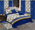 Ready to Ship 13pcs Bed Sheet Set Plaid Style Machine Washable Bedding Sets with Matching Curtains Modern for All Season
