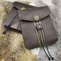 Nordic Viking Square Belt Bag WJF07 Medieval Compass Embossed PU Pouch Retro Waist Pack for Cosplay Costume Props