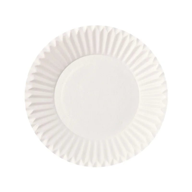Wholesale 9-Inch White Disposable Paper Cutlery Plate for Family and Party Occasions