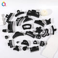 QIYUE Various Size and Shape Black Matte Hair Claw Clip Woman Hair Accessories