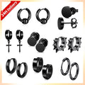 HOVANCI New Popular 5 Hip Hop Piercing Jewelry Punk Black Plug Tunnel Jewelry Wedding Multiple Styles Stainless Steel for Men