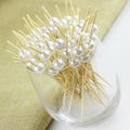 J&M Kitchen Supplies Salad Vegetables Dessert Bamboo Pearl Sticks Party 12cm Bamboo Cocktail Party Sticks Bead Bamboo Skewer