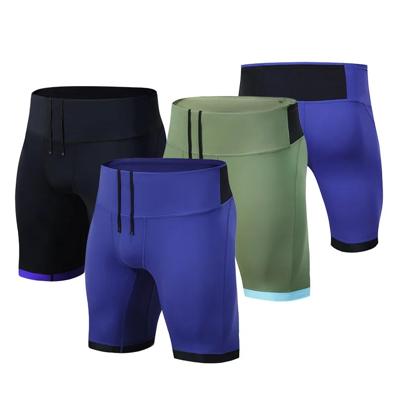B587 Top Quality Running Tights Men's Quick Dry Gym Fitness Running Shorts Tights Wholesale Men Compression Short