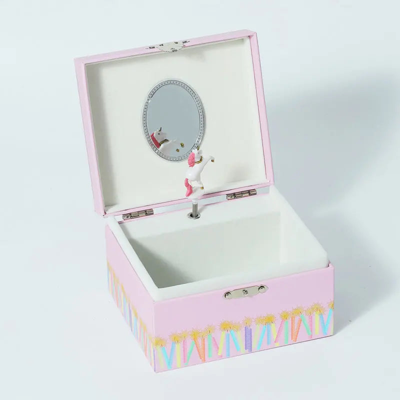 Wholesale Rectangle Dancing Spinning Jewelry Box with Makeup Holder & Music Box Recyclable Paper Card Creative Gift