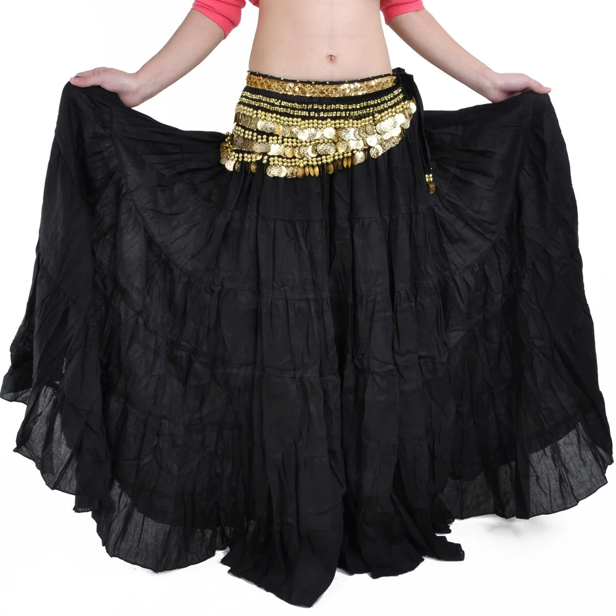 Wholesale Classical Bohemian Tribal Style Gypsy Flamenco Dance Performance  8 Meter Long Skirt for Women
