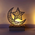 Nicro Arabian Style Muslim Eid Mubarak Gift Kareem Wooden Crafts LED Light Ornaments DIY Table Lamp Ramadan Party Decoration