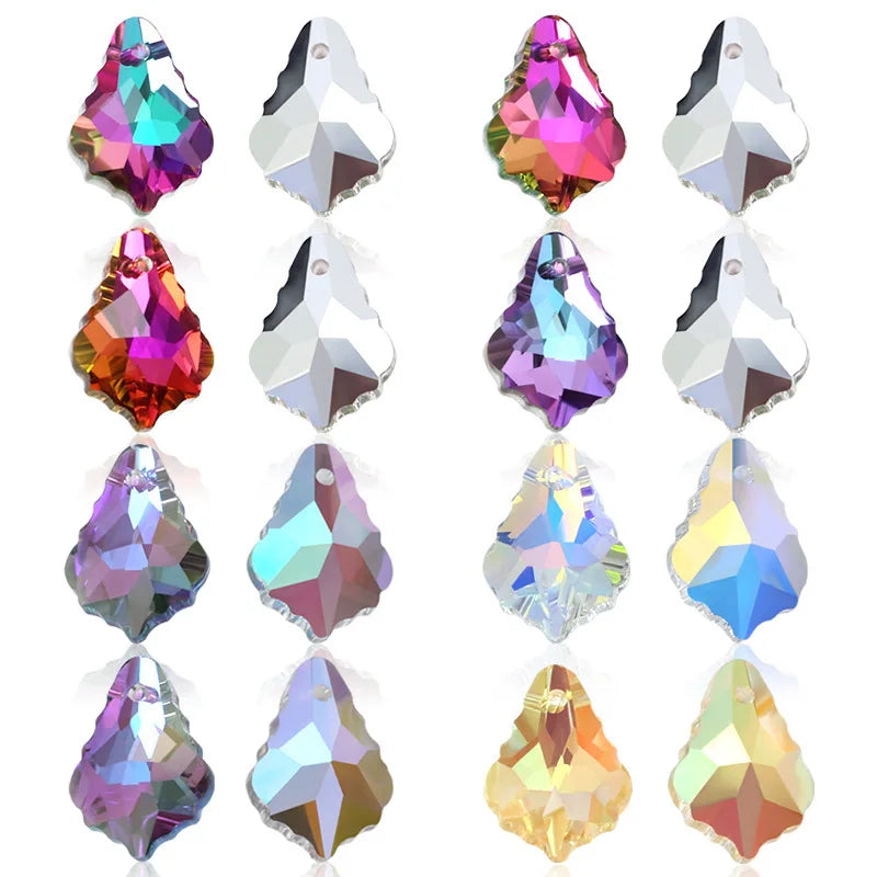 JC Factory Wholesale 11X16mm Crystal Maple Leaf Pendant Glass Diy Jewellery Pendant