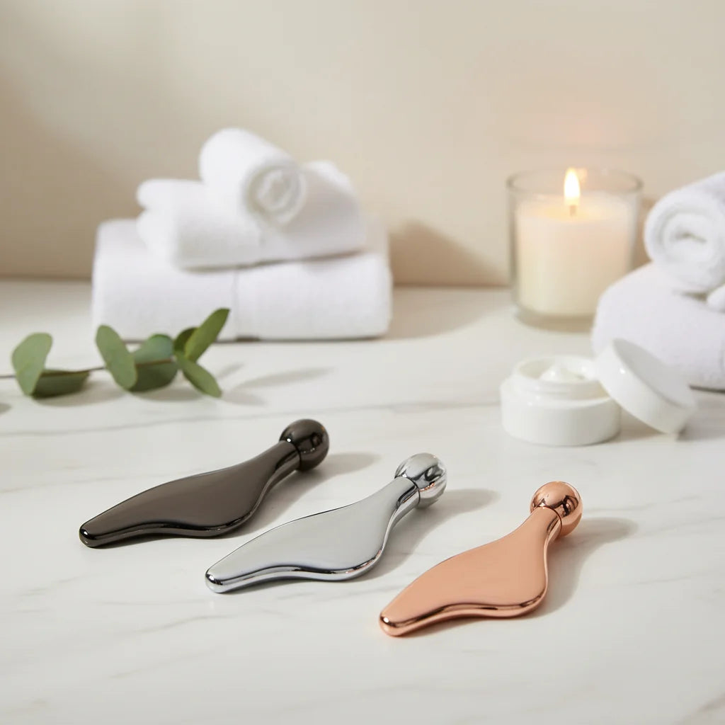 2026 New Design Dolphin Shape Zinc Alloy Metal Gua Sha Board with Face Roller for Body and Face Massage