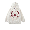 High Street Men's Fashion Lined Waterproof Hoodie 360G Loose Casual Long Drawstring Waffle Long Sleeve