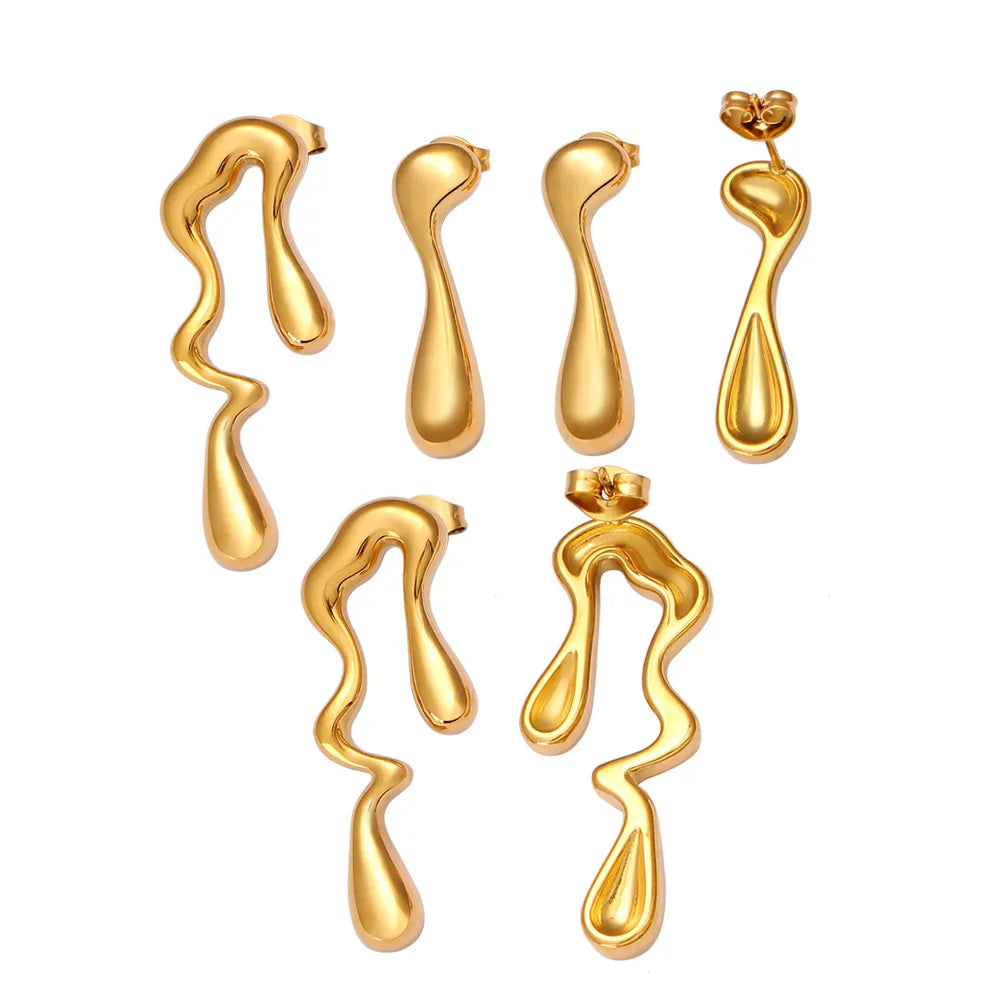 HOVANCI 14k Pvd Gold Plated 316l Surgical Stainless Steel Earrings Mixed Design Eco-Friendly Recycled Stud Earrings Wholesale