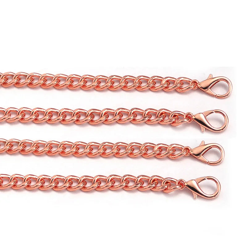 For Deepeel L1-58 Women's Classic Style Rose Gold Handbag Chain 100/120cm Shoulder Strap Crossbody Purse with Accessories Bag