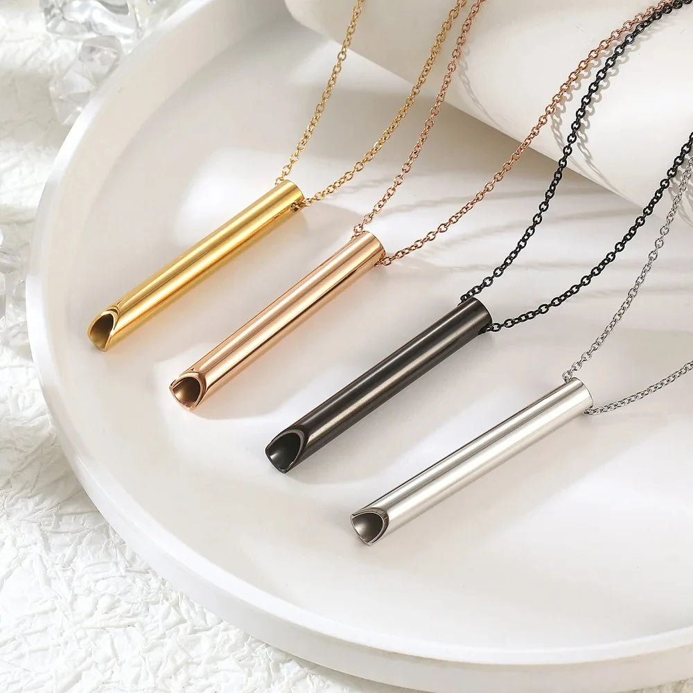 Stress Anxiety Necklace Mindfulness Breathing Tool Natural Calming Relief Chain Breathlace Necklace Quit Smoking Anxiety Relief