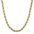 RisingMoon 18 Inch 5mm Twisted Rope Chain Necklace 18K Gold Plated Stainless Steel Chunky Chain Necklace for Men Women